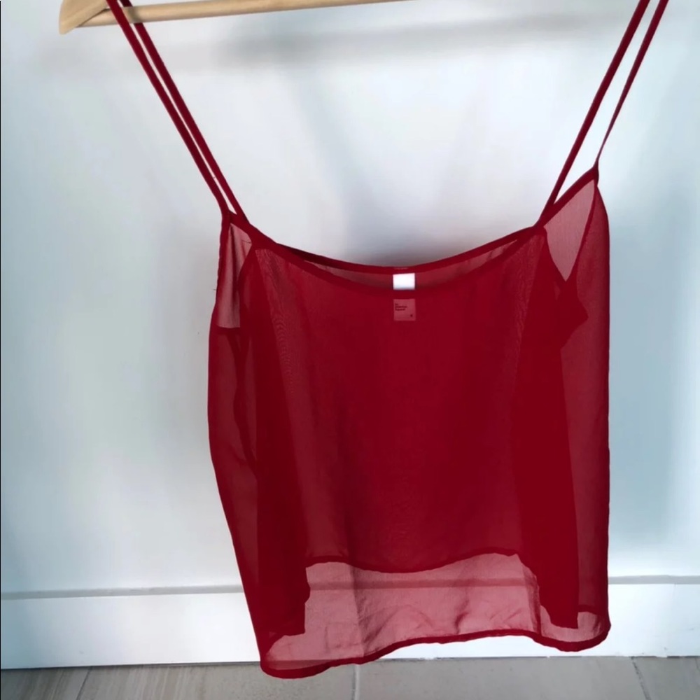 American Apparel red sheer flowy tank top